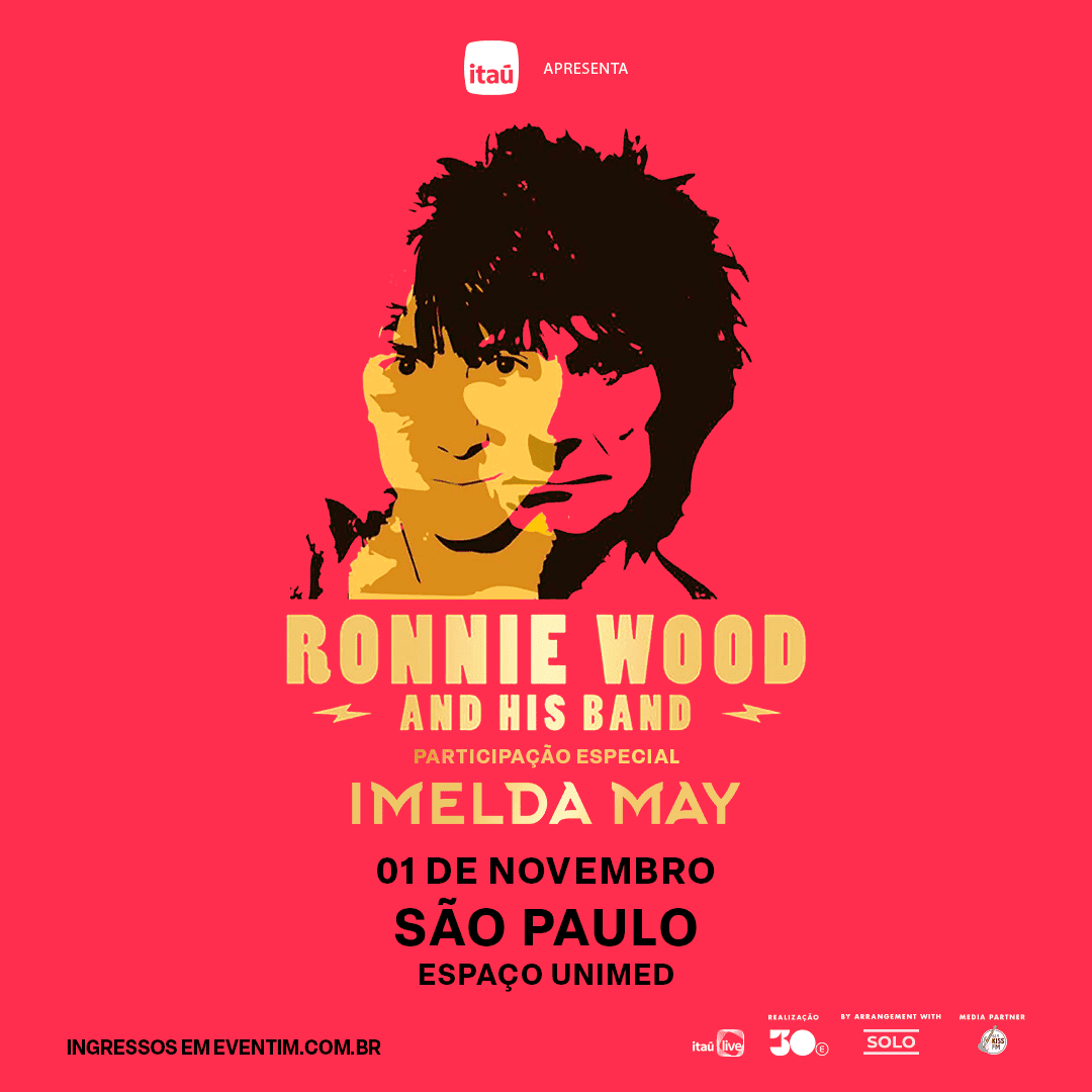Ronnie Wood traz turnê Fearless a São Paulo com participação de Imelda May, em show que celebra 60 anos de música e 50 anos como um dos Rolling Stones